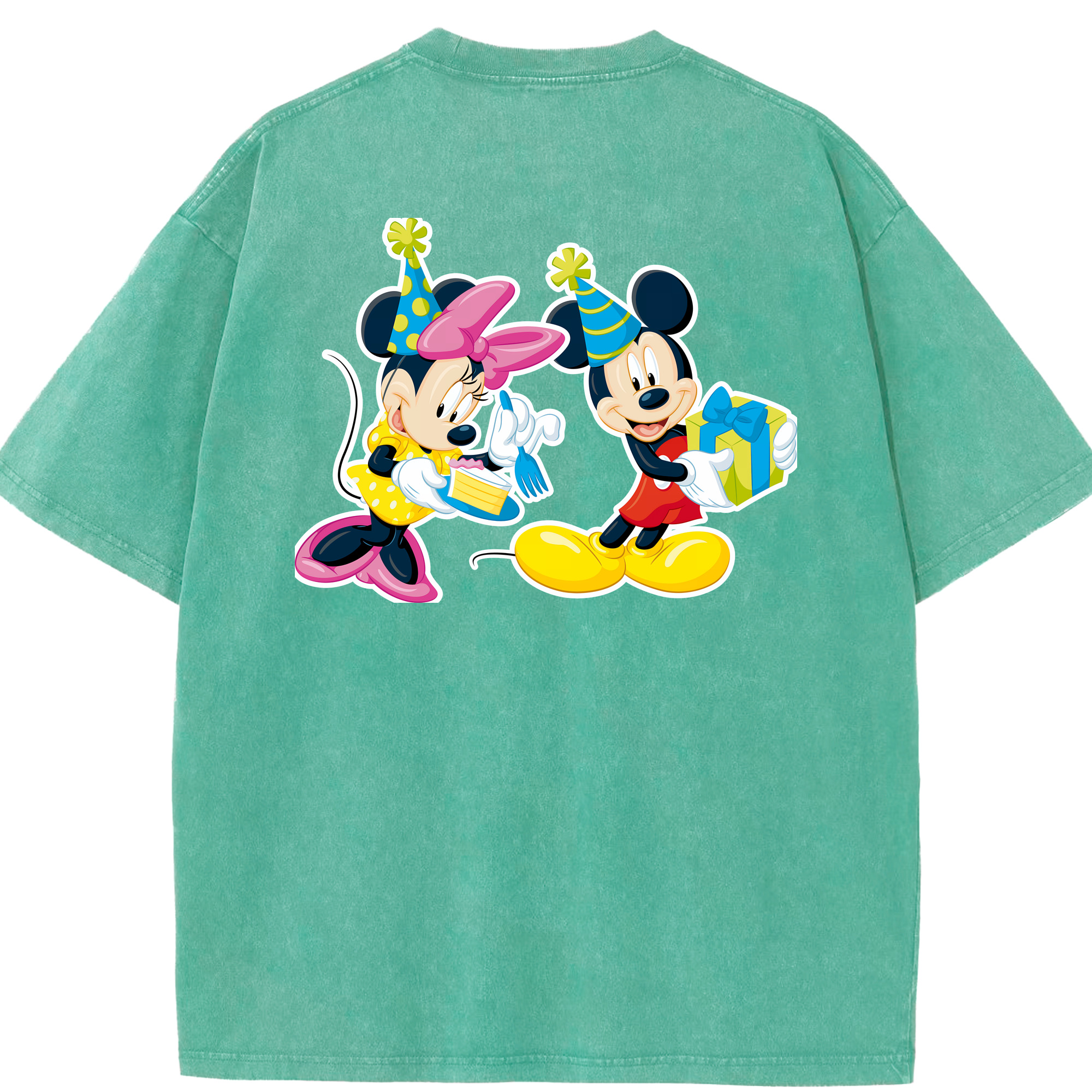 （画像用） ミッキーマウス Mickey Mouse 綿100% ヴィンテージ風 半袖Tシャツ（背面プリント）